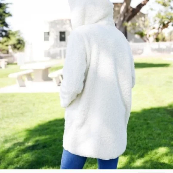 Faux Fur Sherpa Fleeced Hoodie Jacket - Picture 3 of 3